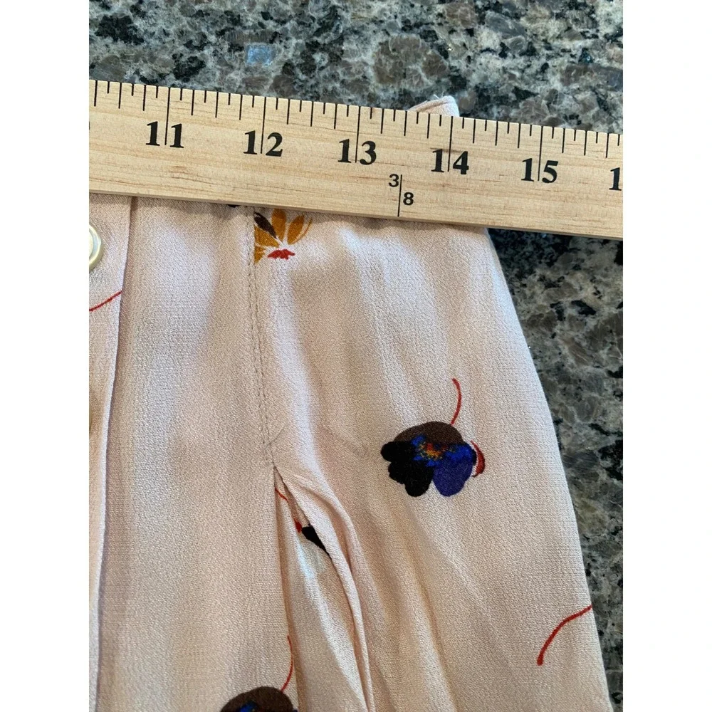 Free People‎ Women's Pink Floral All Over Print Button Mini Skirt Size 6 READ